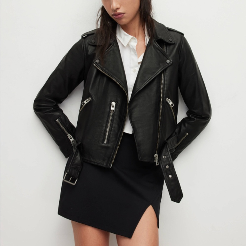 ALL SAINTS Balfern Leather Jacket. New without tags. Size 10. $529 New!